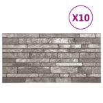 vidaXL Nástenné panely 10 pcs Tmavosivá 100 x 50 cm EPS pena – Obrázok 2
