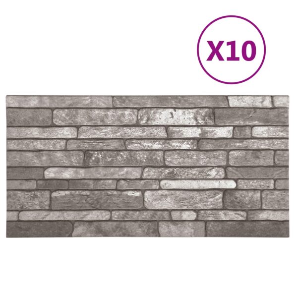 vidaXL Nástenné panely 10 pcs Tmavosivá 100 x 50 cm EPS pena – Obrázok 2