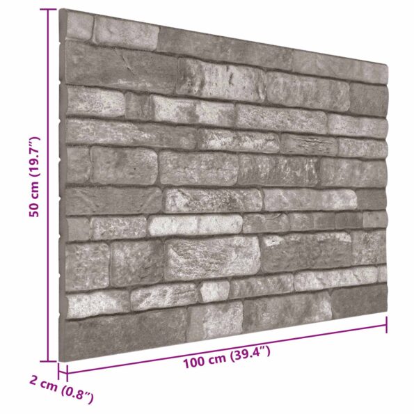 vidaXL Nástenné panely 10 pcs Tmavosivá 100 x 50 cm EPS pena – Obrázok 4