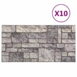 vidaXL Nástenné panely 10 pcs Šedý a biely 100 x 50 cm EPS pena – Obrázok 2