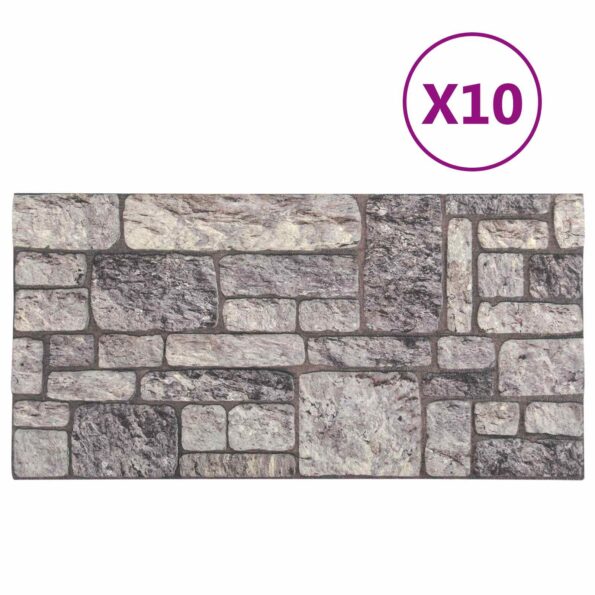 vidaXL Nástenné panely 10 pcs Šedý a biely 100 x 50 cm EPS pena – Obrázok 2
