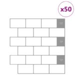 vidaXL Subway dlažba 50 pcs Biela šedá 30 x 30 cm Polyuretán a PET – Obrázok 2