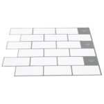 vidaXL Subway dlažba 50 pcs Biela šedá 30 x 30 cm Polyuretán a PET – Obrázok 3