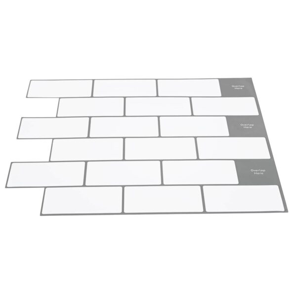 vidaXL Subway dlažba 50 pcs Biela šedá 30 x 30 cm Polyuretán a PET – Obrázok 3