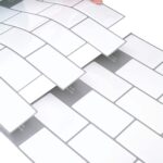 vidaXL Subway dlažba 50 pcs Biela šedá 30 x 30 cm Polyuretán a PET – Obrázok 7