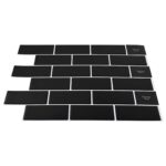vidaXL Subway dlažba 10 pcs Čierna 30 x 30 cm Polyuretán a PET – Obrázok 3