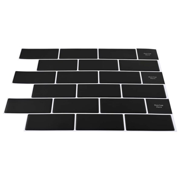 vidaXL Subway dlažba 10 pcs Čierna 30 x 30 cm Polyuretán a PET – Obrázok 3