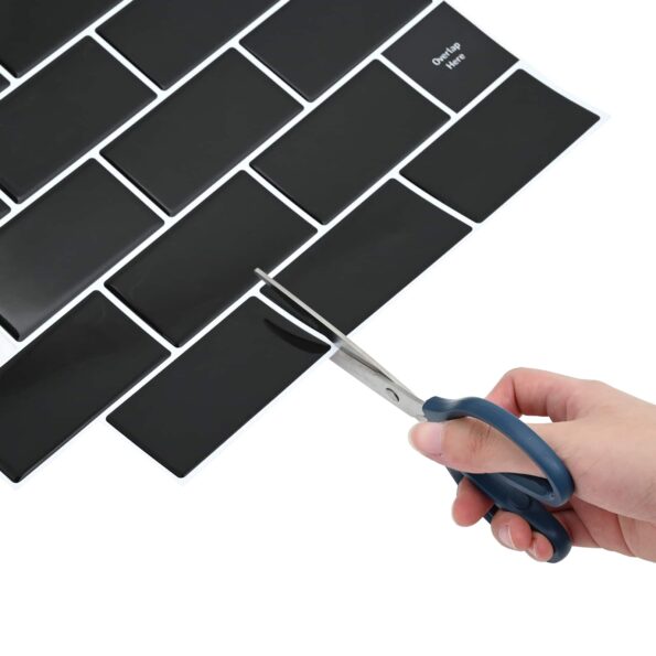 vidaXL Subway dlažba 10 pcs Čierna 30 x 30 cm Polyuretán a PET – Obrázok 5