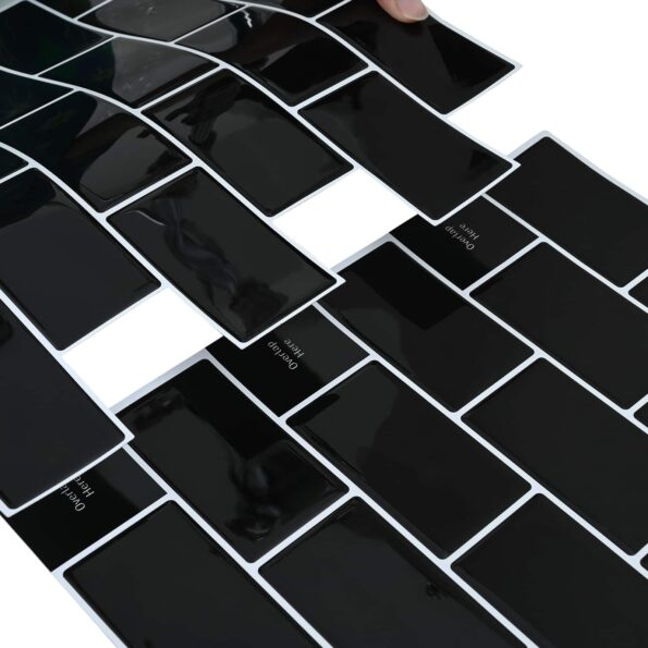 vidaXL Subway dlažba 20 pcs Čierna 30 x 30 cm Polyuretán a PET – Obrázok 7