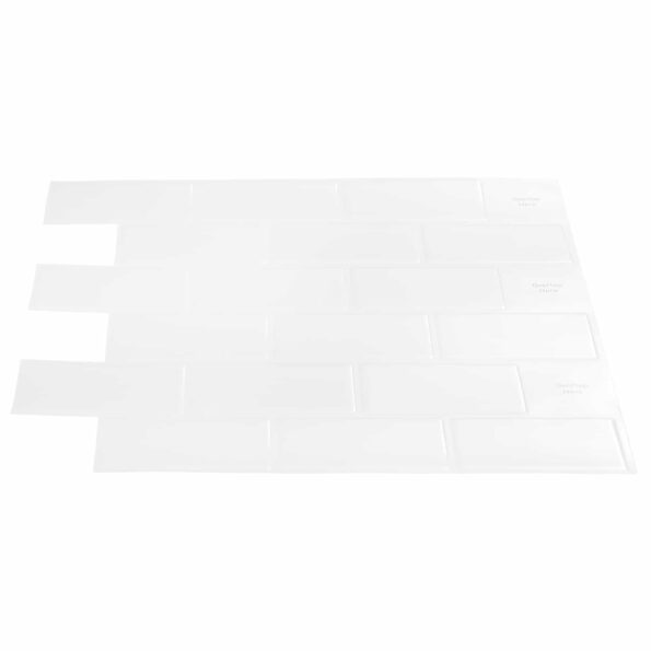vidaXL Subway dlažba 50 pcs Biela 30 x 30 cm Polyuretán a PET – Obrázok 3