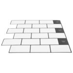 vidaXL Subway dlažba 10 pcs Biela čierna 30 x 30 cm Polyuretán a PET – Obrázok 3