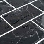 vidaXL Subway dlažba 10 pcs Čierny mramor 30 x 30 cm Polyuretán a PET – Obrázok 8