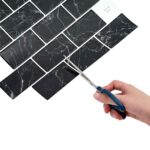 vidaXL Subway dlažba 20 pcs Čierny mramor 30 x 30 cm Polyuretán a PET – Obrázok 5