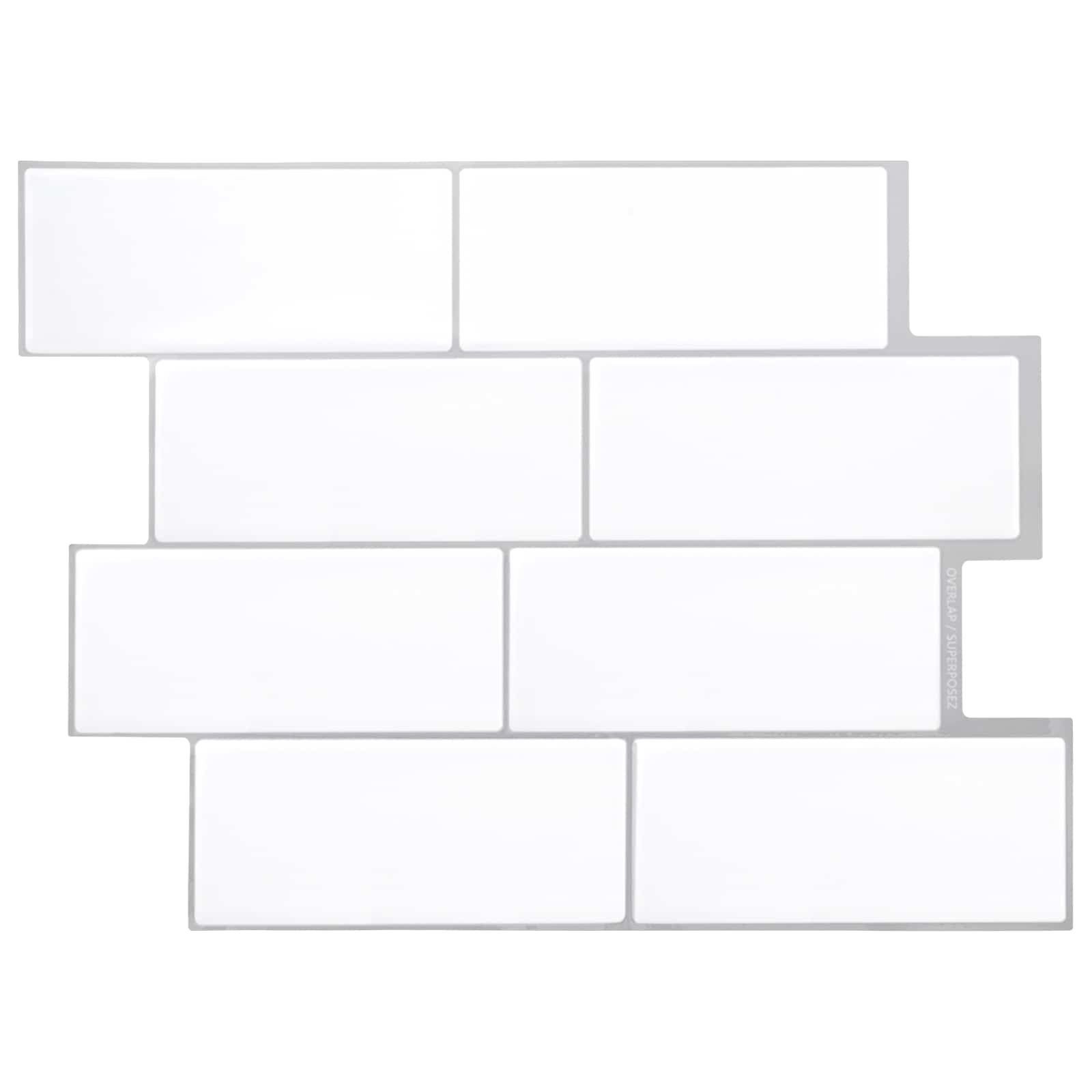 42046132_1.jpg vidaXL Subway dlažba 10 pcs Biela šedá 29 x 21 cm Polyuretán a PET – Obrázok 1