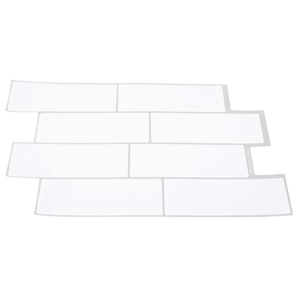 vidaXL Subway dlažba 10 pcs Biela šedá 29 x 21 cm Polyuretán a PET – Obrázok 3