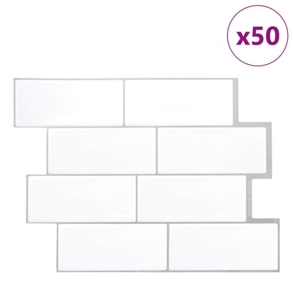 vidaXL Subway dlažba 20 pcs Biela šedá 29 x 21 cm Polyuretán a PET – Obrázok 2