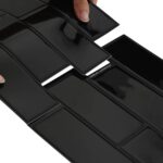 vidaXL Subway dlažba 50 pcs Čierna 29 x 21 cm Polyuretán a PET – Obrázok 7