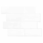 vidaXL Subway dlažba 10 pcs Biela 29 x 21 cm Polyuretán a PET