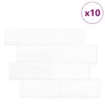vidaXL Subway dlažba 10 pcs Biela 29 x 21 cm Polyuretán a PET – Obrázok 2