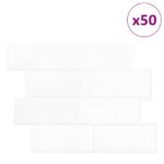vidaXL Subway dlažba 50 pcs Biela 29 x 21 cm Polyuretán a PET – Obrázok 2