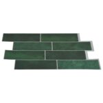 vidaXL Subway dlažba 10 pcs Tmavozelená 29 x 21 cm Polyuretán a PET – Obrázok 3
