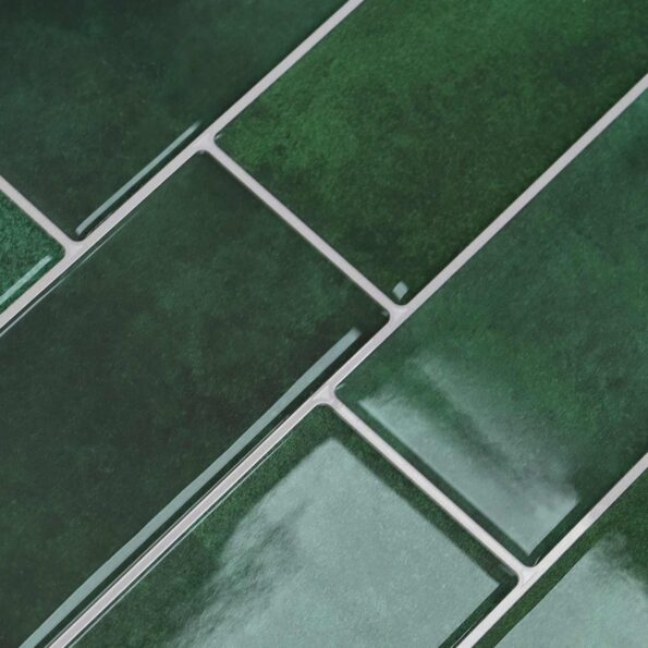 vidaXL Subway dlažba 10 pcs Tmavozelená 29 x 21 cm Polyuretán a PET – Obrázok 9