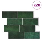 vidaXL Subway dlažba 20 pcs Tmavozelená 29 x 21 cm Polyuretán a PET – Obrázok 2