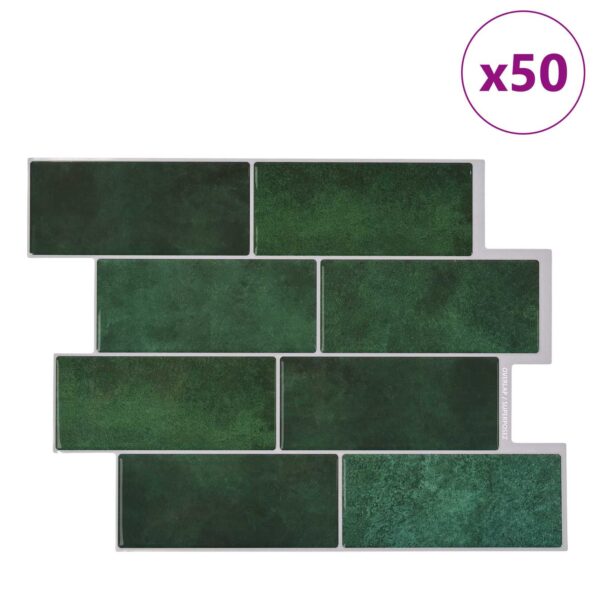 vidaXL Subway dlažba 50 pcs Tmavozelená 29 x 21 cm Polyuretán a PET – Obrázok 2