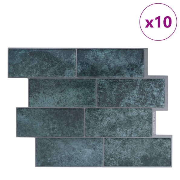 vidaXL Subway dlažba 10 pcs Modrozelená 29 x 21 cm Polyuretán a PET – Obrázok 2