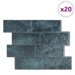 vidaXL Subway dlažba 20 pcs Modrozelená 29 x 21 cm Polyuretán a PET – Obrázok 2