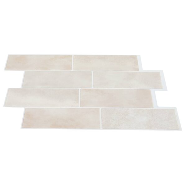 vidaXL Subway dlažba 10 pcs Béžový mramor 29 x 21 cm Polyuretán a PET – Obrázok 3
