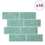 vidaXL Subway dlažba 10 pcs Šedá zelená 29 x 21 cm Polyuretán a PET – Obrázok 2