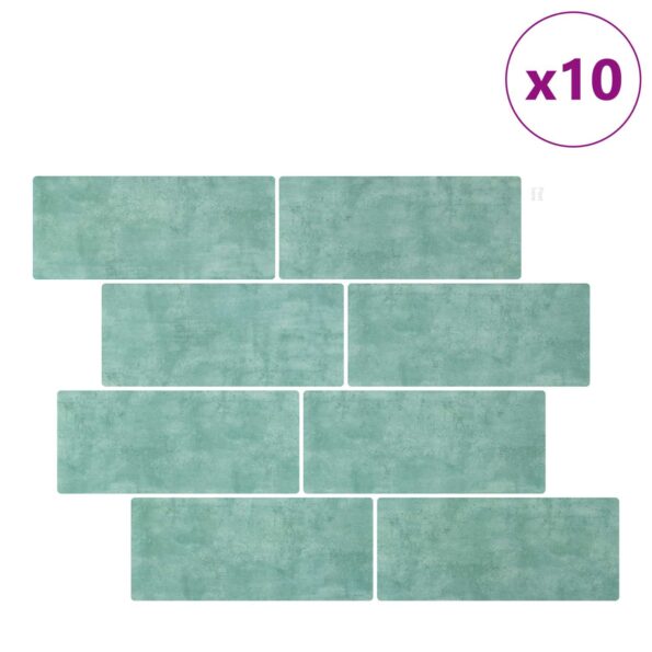 vidaXL Subway dlažba 10 pcs Šedá zelená 29 x 21 cm Polyuretán a PET – Obrázok 2