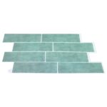 vidaXL Subway dlažba 10 pcs Šedá zelená 29 x 21 cm Polyuretán a PET – Obrázok 3