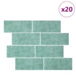 vidaXL Subway dlažba 20 pcs Šedá zelená 29 x 21 cm Polyuretán a PET – Obrázok 2