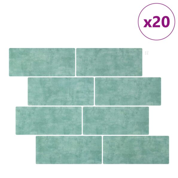 vidaXL Subway dlažba 20 pcs Šedá zelená 29 x 21 cm Polyuretán a PET – Obrázok 2