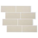 vidaXL Subway dlažba 10 pcs Béžová 29 x 21 cm Polyuretán a PET