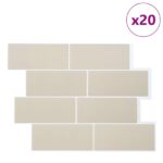 vidaXL Subway dlažba 20 pcs Béžová 29 x 21 cm Polyuretán a PET – Obrázok 2