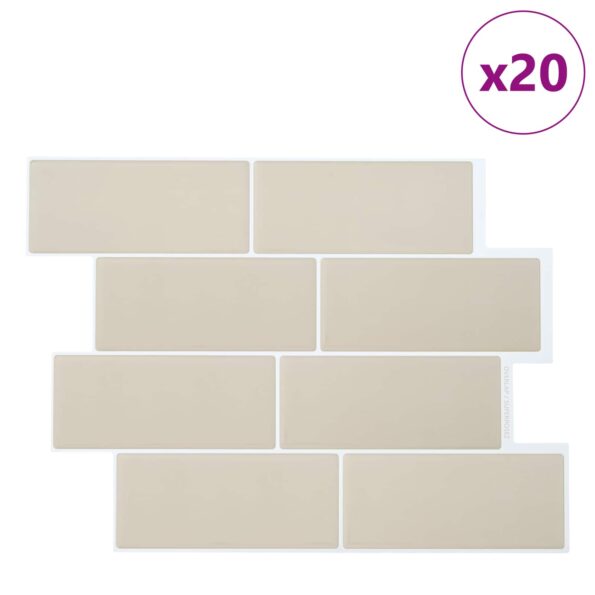 vidaXL Subway dlažba 20 pcs Béžová 29 x 21 cm Polyuretán a PET – Obrázok 2