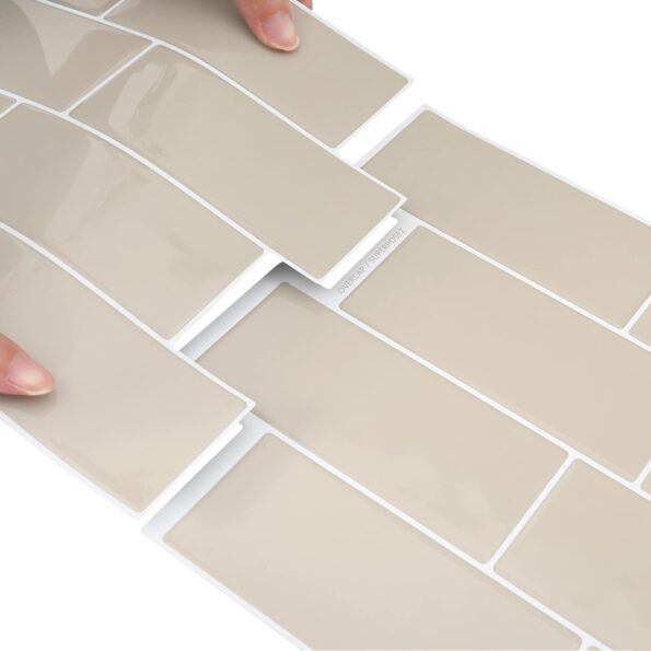 vidaXL Subway dlažba 20 pcs Béžová 29 x 21 cm Polyuretán a PET – Obrázok 7