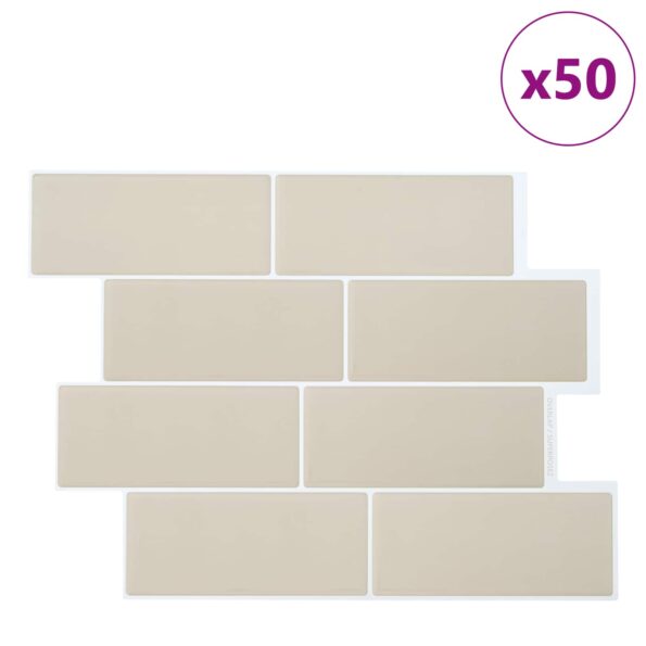 vidaXL Subway dlažba 50 pcs Béžová 29 x 21 cm Polyuretán a PET – Obrázok 2