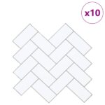 vidaXL Dlaždica herringbone 10 pcs Biela šedá 30 x 30 cm – Obrázok 2