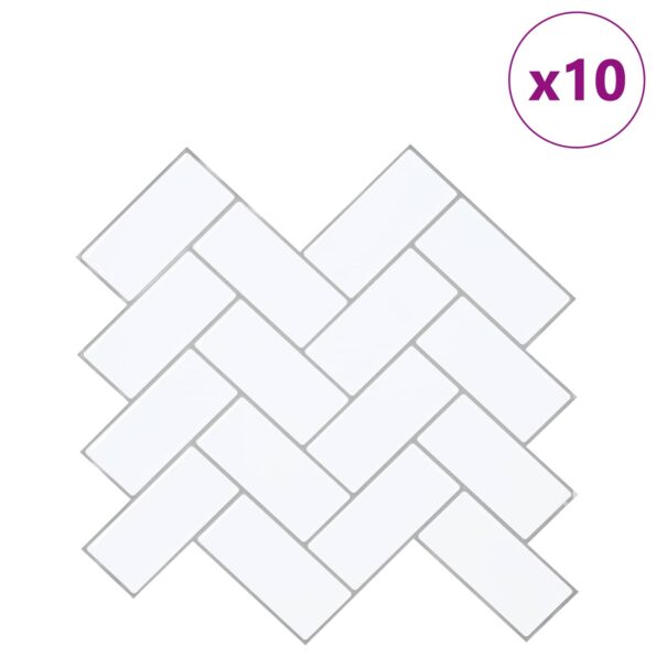 vidaXL Dlaždica herringbone 10 pcs Biela šedá 30 x 30 cm – Obrázok 2