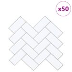 vidaXL Dlaždica herringbone 50 pcs Biela šedá 30 x 30 cm – Obrázok 2