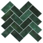 vidaXL Dlaždica herringbone 10 pcs Tmavozelená 30 x 30 cm