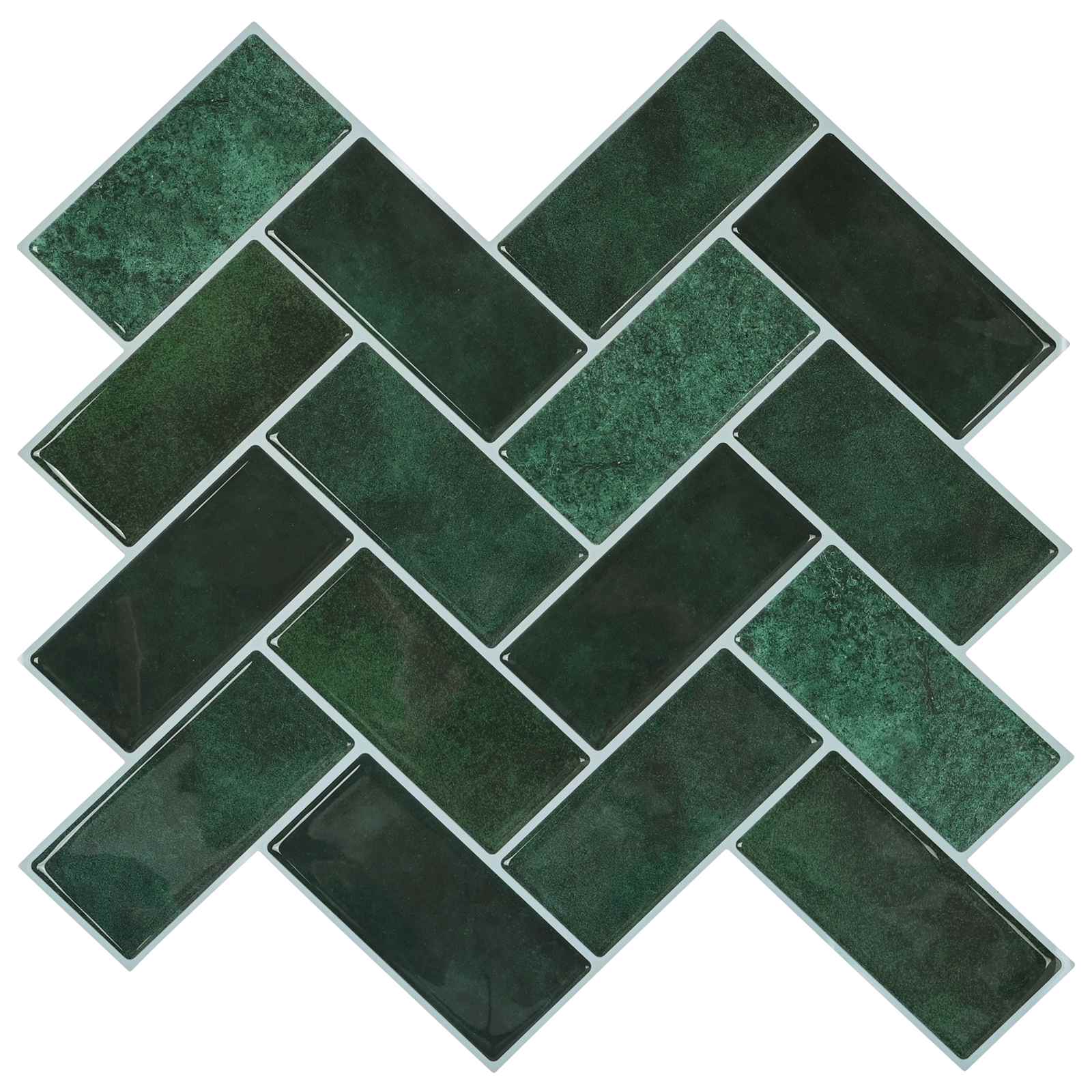 42046189_1.jpg vidaXL Dlaždica herringbone 10 pcs Tmavozelená 30 x 30 cm – Obrázok 1