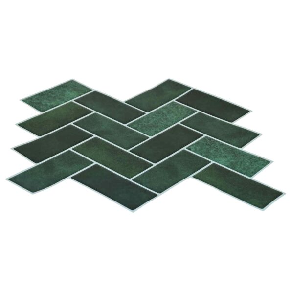 vidaXL Dlaždica herringbone 10 pcs Tmavozelená 30 x 30 cm – Obrázok 3