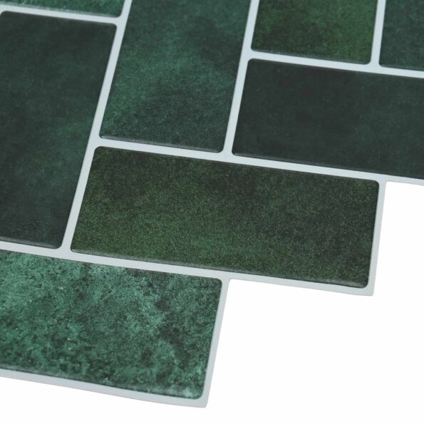 vidaXL Dlaždica herringbone 20 pcs Tmavozelená 30 x 30 cm – Obrázok 4