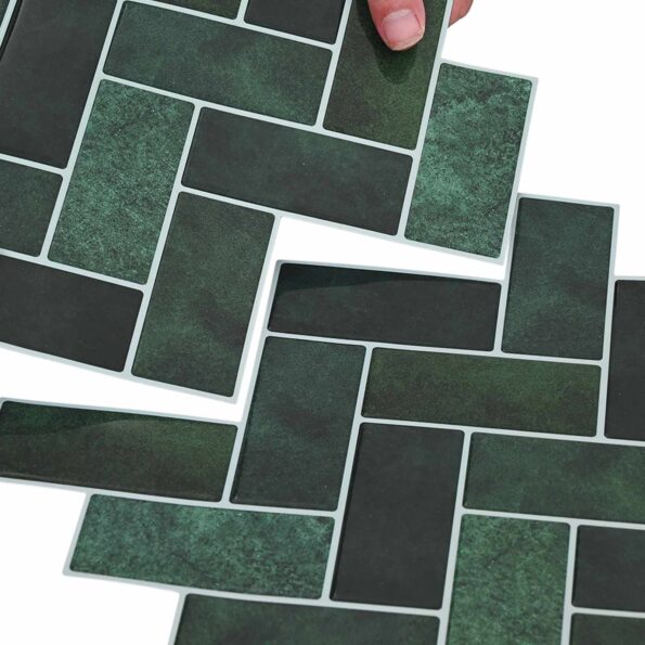 vidaXL Dlaždica herringbone 20 pcs Tmavozelená 30 x 30 cm – Obrázok 7