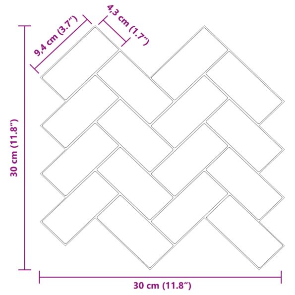 vidaXL Dlaždica herringbone 50 pcs Tmavozelená 30 x 30 cm – Obrázok 10